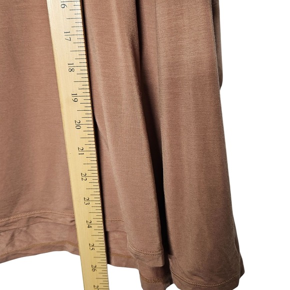 Paper Label Womens Long-Sleeve Lightweight Top Brown Boat Neck‎ M Soft Drapey - Picture 7 of 8
